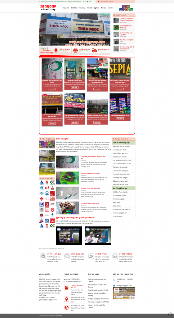 mẫu website dịch vụ quảng cáo
